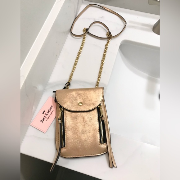 🆕🔥JUICY COUTURE SUPER STYLISH&CHIC PEARL GOLD&TASSELS DAINTY CROSSBODY NWT!! - Picture 5 of 12